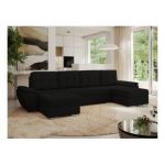 Narożnik UMBRIA U - uniwersalny - czarny, boucle