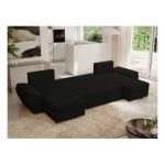 Narożnik UMBRIA U - uniwersalny - czarny, boucle