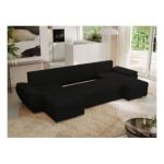 Narożnik UMBRIA U - uniwersalny - czarny, boucle