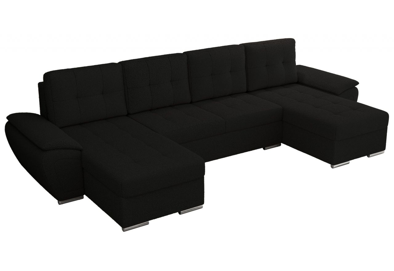 Narożnik UMBRIA U - uniwersalny - czarny, boucle