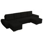 Narożnik UMBRIA U - uniwersalny - czarny, boucle