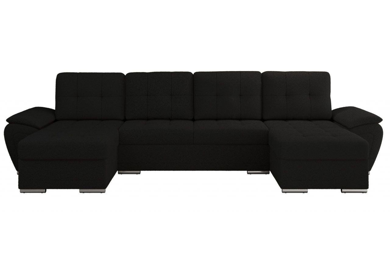 Narożnik UMBRIA U - uniwersalny - czarny, boucle