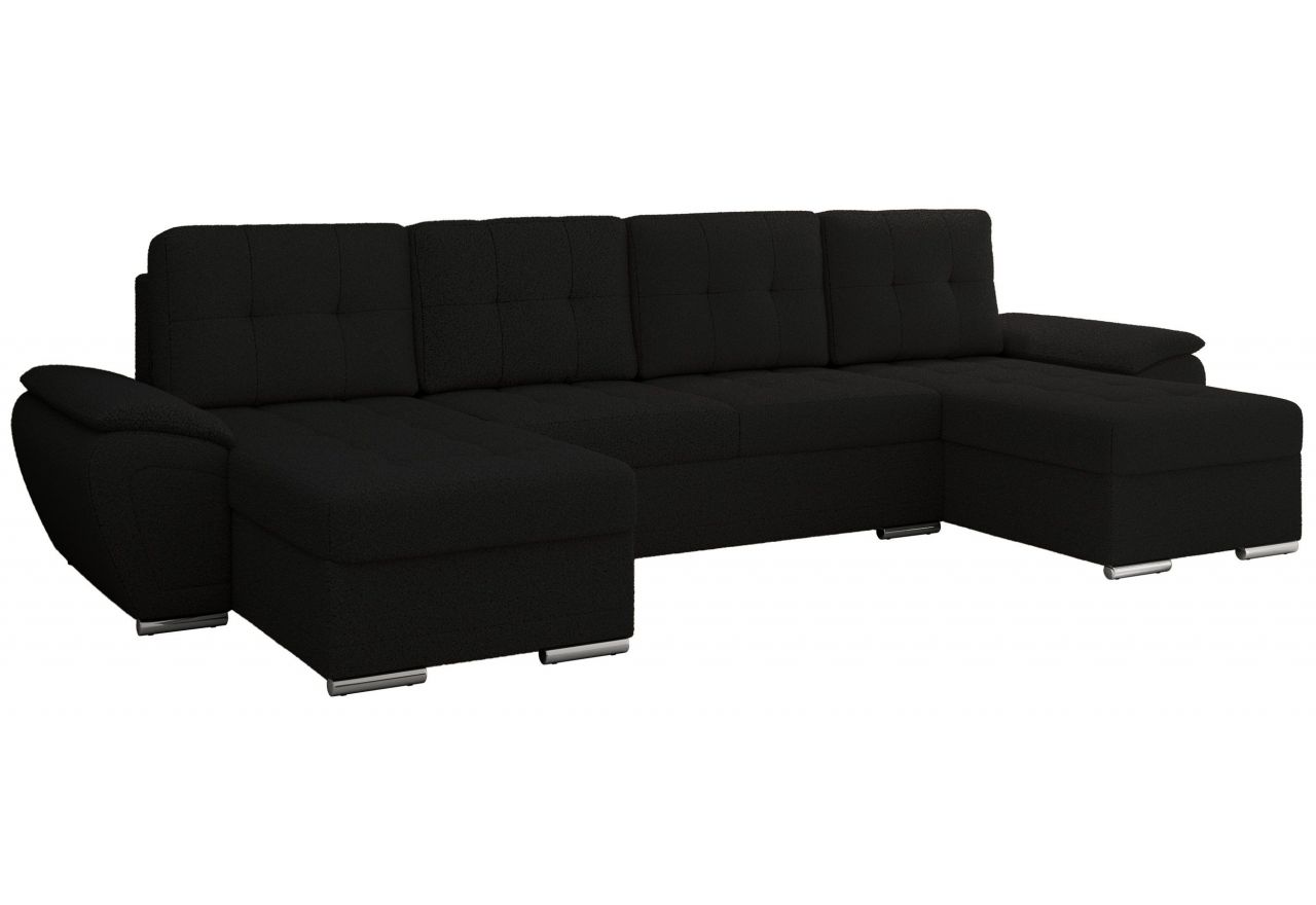 Narożnik UMBRIA U - uniwersalny - czarny, boucle