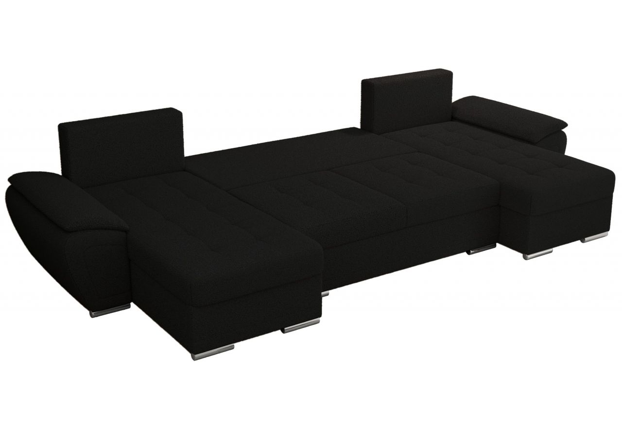 Narożnik UMBRIA U - uniwersalny - czarny, boucle