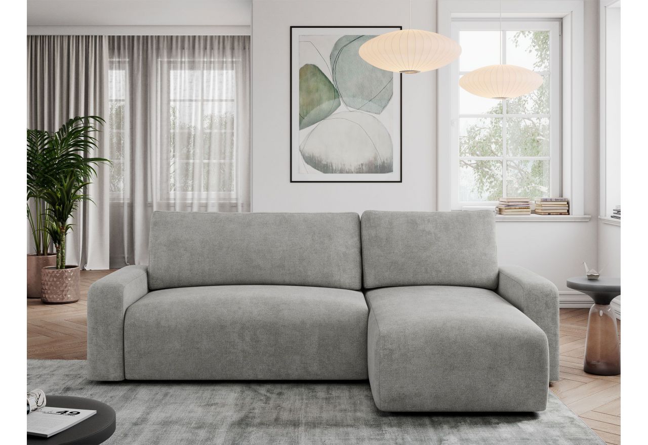 Narożnik ARGOS L - uniwersalny - jasnoszary, struktura