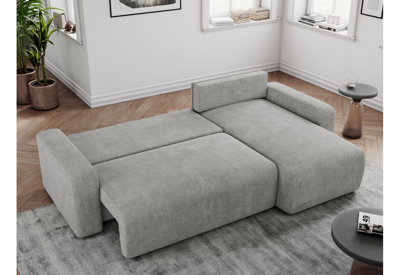 Narożnik ARGOS L - uniwersalny - jasnoszary, struktura