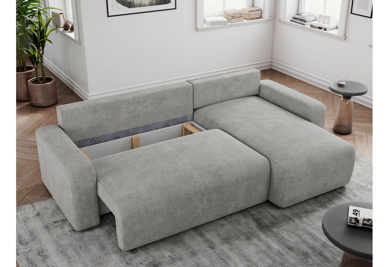 Narożnik ARGOS L - uniwersalny - jasnoszary, struktura