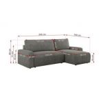 Narożnik ARGOS L - uniwersalny - szary, struktura