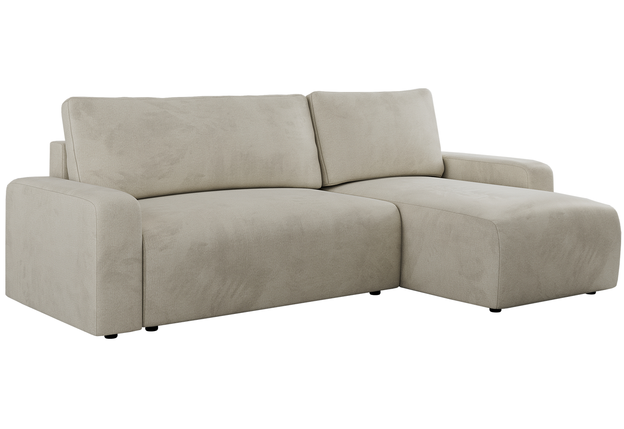 Narożnik ARGOS L - uniwersalny - beżowy, welwet