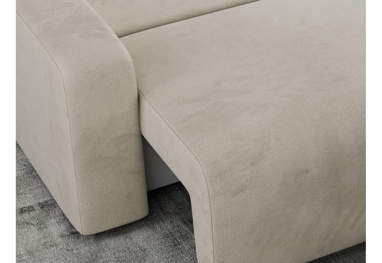 Narożnik ARGOS L - uniwersalny - beżowy, welwet