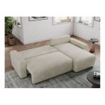 Narożnik ARGOS L - uniwersalny - beżowy, welwet