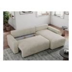 Narożnik ARGOS L - uniwersalny - beżowy, welwet