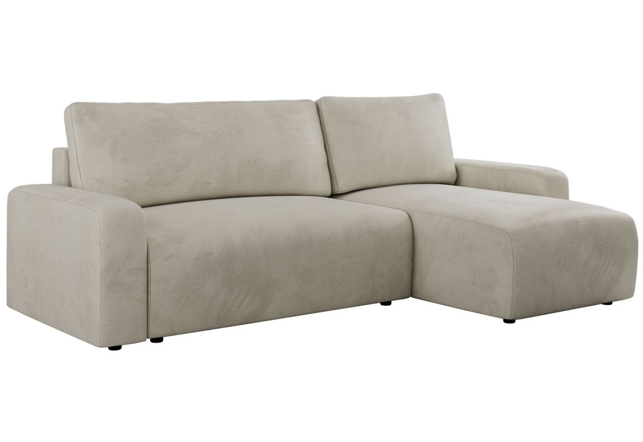 Narożnik ARGOS L - uniwersalny - beżowy, welwet