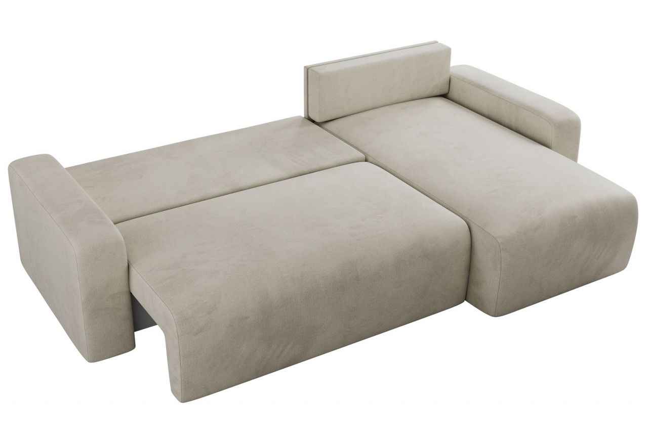 Narożnik ARGOS L - uniwersalny - beżowy, welwet