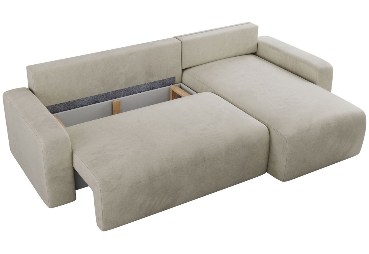 Narożnik ARGOS L - uniwersalny - beżowy, welwet