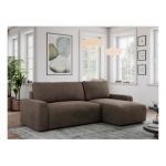 Narożnik ARGOS L - uniwersalny - brązowy, welwet