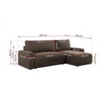 Narożnik ARGOS L - uniwersalny - brązowy, welwet