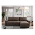 Narożnik ARGOS L - uniwersalny - brązowy, welwet