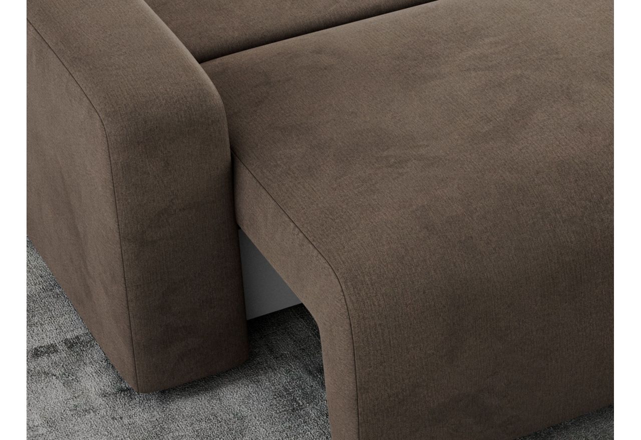 Narożnik ARGOS L - uniwersalny - brązowy, welwet