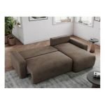 Narożnik ARGOS L - uniwersalny - brązowy, welwet