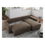 Narożnik ARGOS L - uniwersalny - brązowy, welwet