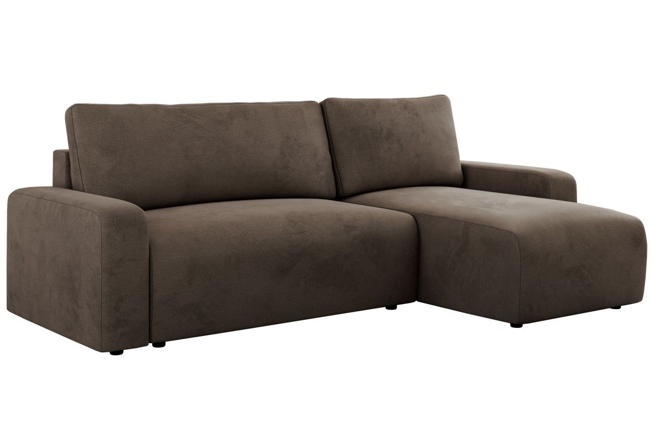 Narożnik ARGOS L - uniwersalny - brązowy, welwet