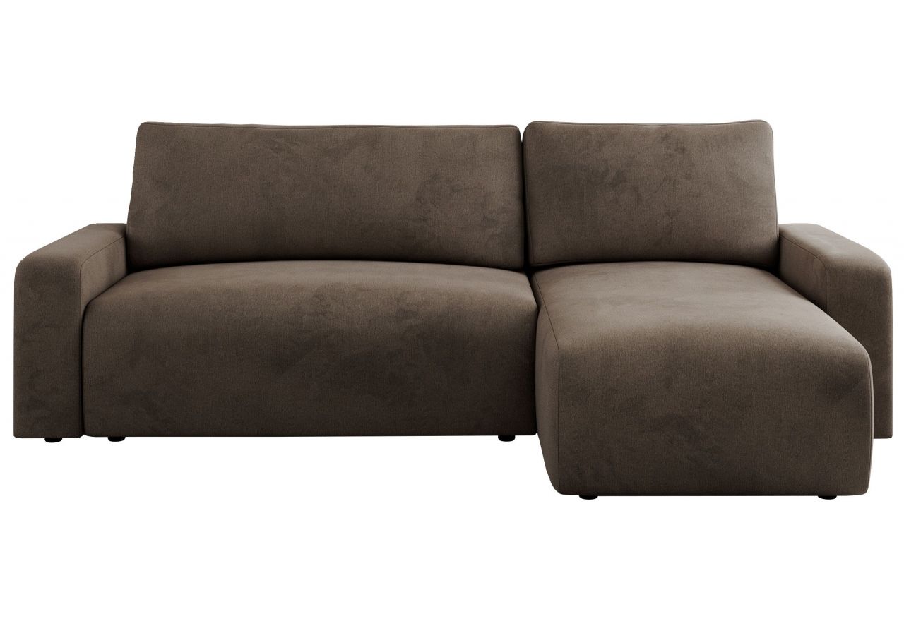 Narożnik ARGOS L - uniwersalny - brązowy, welwet