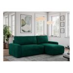 Narożnik ARGOS L - uniwersalny - ciemnozielony, welwet