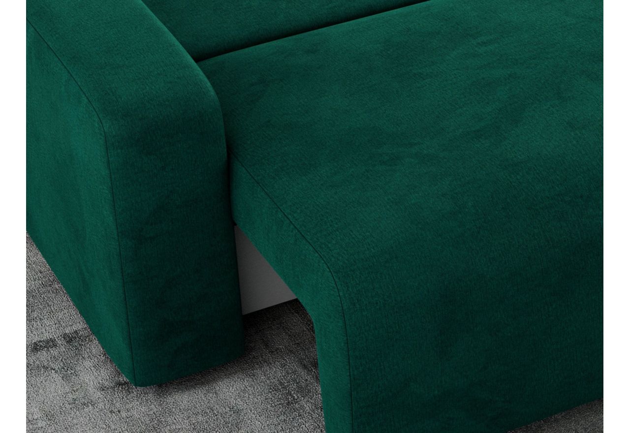Narożnik ARGOS L - uniwersalny - ciemnozielony, welwet