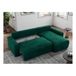 Narożnik ARGOS L - uniwersalny - ciemnozielony, welwet