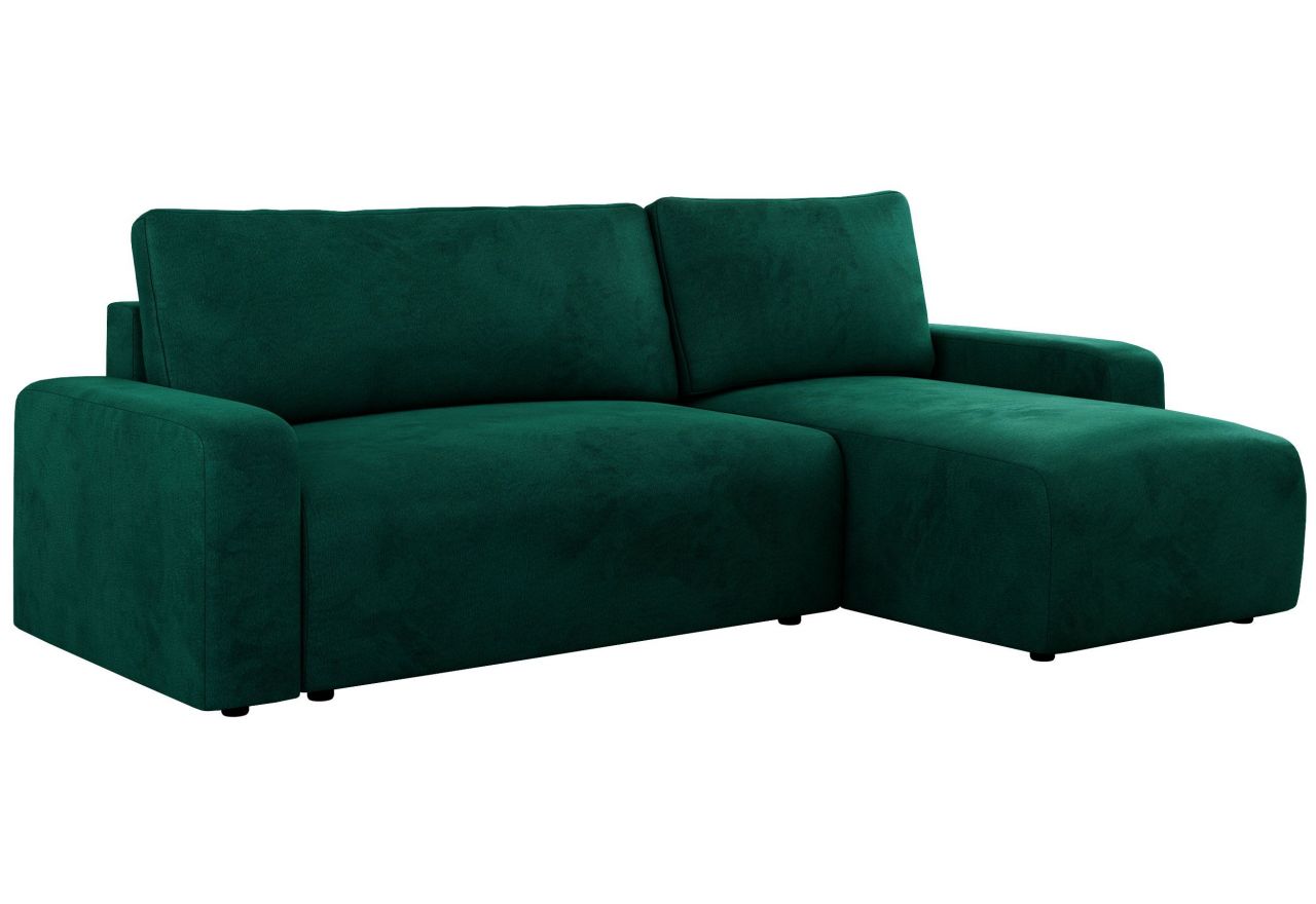 Narożnik ARGOS L - uniwersalny - ciemnozielony, welwet