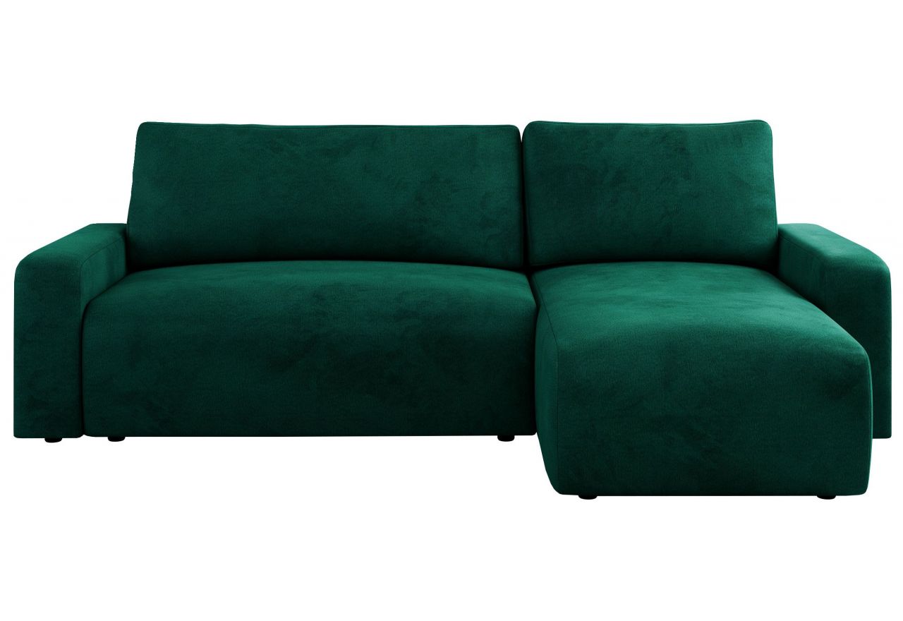 Narożnik ARGOS L - uniwersalny - ciemnozielony, welwet
