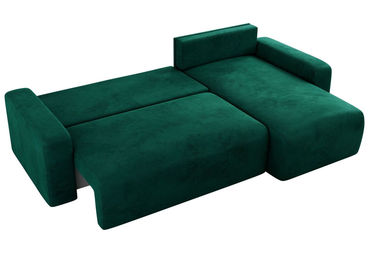 Narożnik ARGOS L - uniwersalny - ciemnozielony, welwet