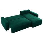 Narożnik ARGOS L - uniwersalny - ciemnozielony, welwet