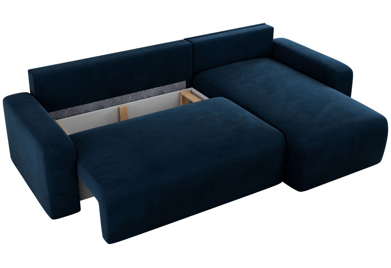 Narożnik ARGOS L - uniwersalny - ciemnoniebieski, welwet