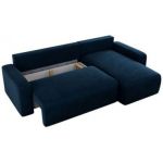 Narożnik ARGOS L - uniwersalny - ciemnoniebieski, welwet
