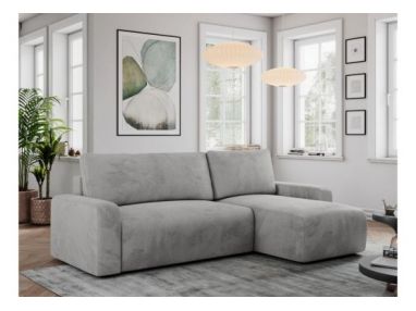 Narożnik ARGOS L - uniwersalny - jasnoszary, welwet