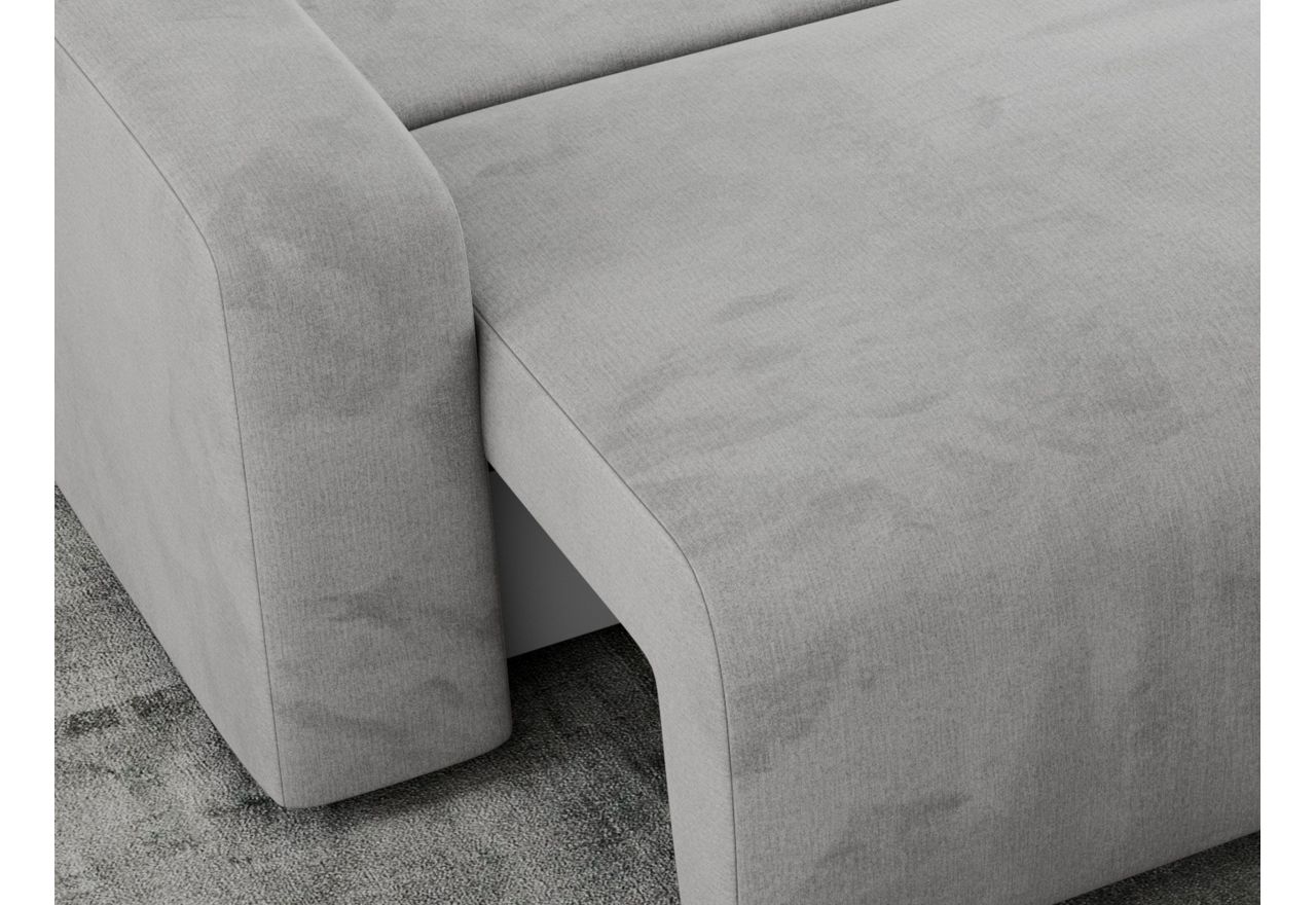 Narożnik ARGOS L - uniwersalny - jasnoszary, welwet