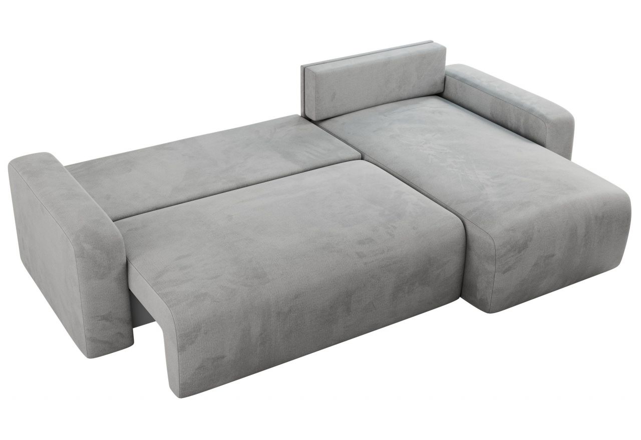 Narożnik ARGOS L - uniwersalny - jasnoszary, welwet