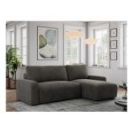 Narożnik ARGOS L - uniwersalny - ciemnoszary, welwet