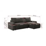 Narożnik ARGOS L - uniwersalny - ciemnoszary, welwet