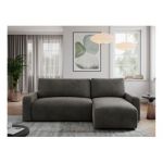 Narożnik ARGOS L - uniwersalny - ciemnoszary, welwet