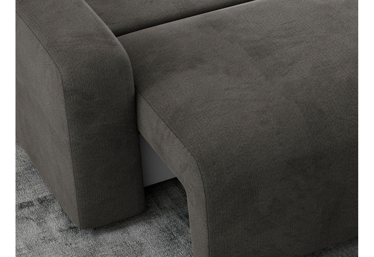 Narożnik ARGOS L - uniwersalny - ciemnoszary, welwet