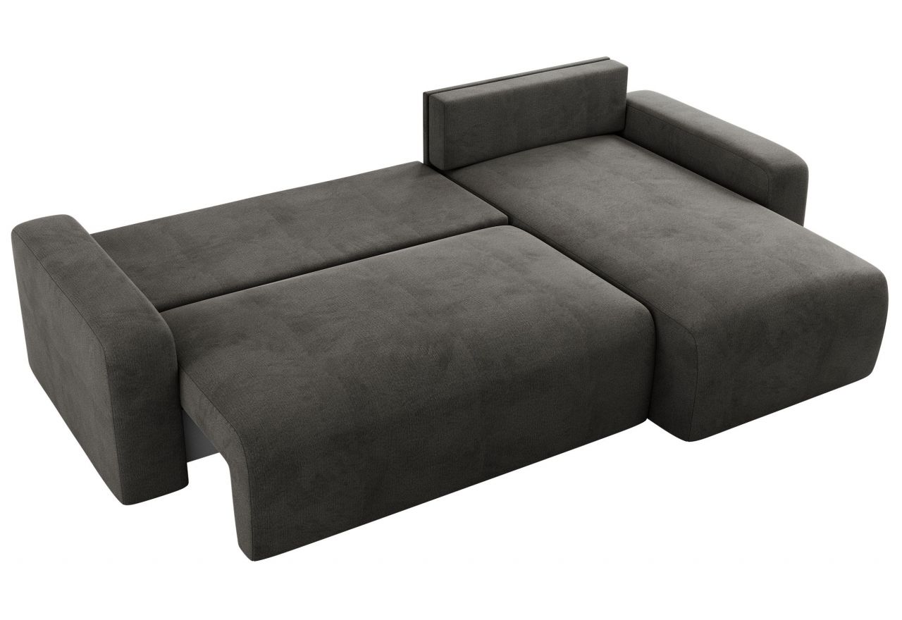 Narożnik ARGOS L - uniwersalny - ciemnoszary, welwet