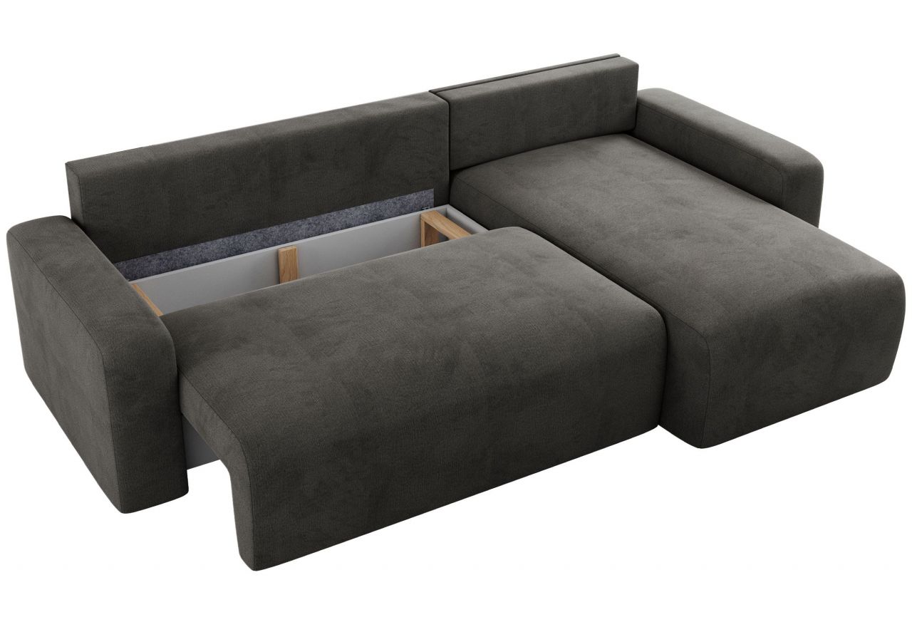 Narożnik ARGOS L - uniwersalny - ciemnoszary, welwet