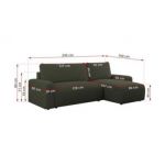 Narożnik ARGOS L - uniwersalny - ciemnozielony, boucle