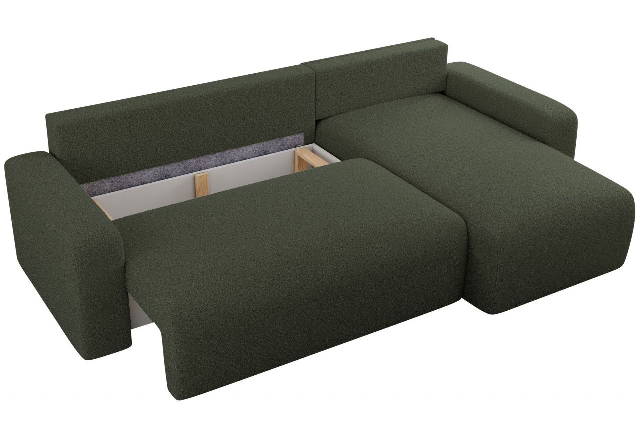 Narożnik ARGOS L - uniwersalny - ciemnozielony, boucle