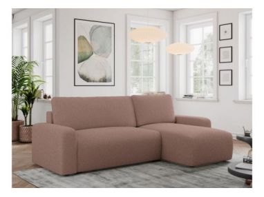 Narożnik ARGOS L - uniwersalny - różowy, boucle