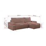 Narożnik ARGOS L - uniwersalny - różowy, boucle