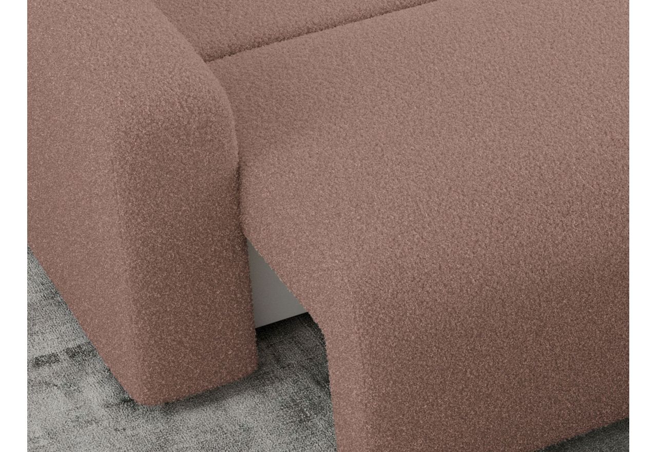 Narożnik ARGOS L - uniwersalny - różowy, boucle